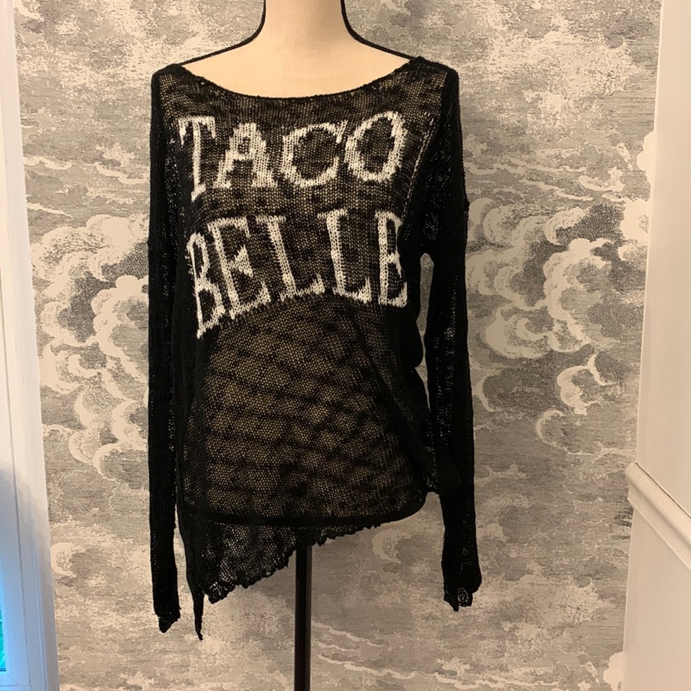 Judith march Taco Bell sweater size S TAG WAS CUTOUT